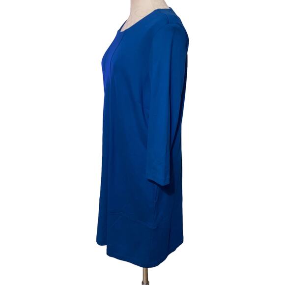 J. Jill Ponte pullover sheath dress with pockets size large petite teal blue - Picture 2 of 8